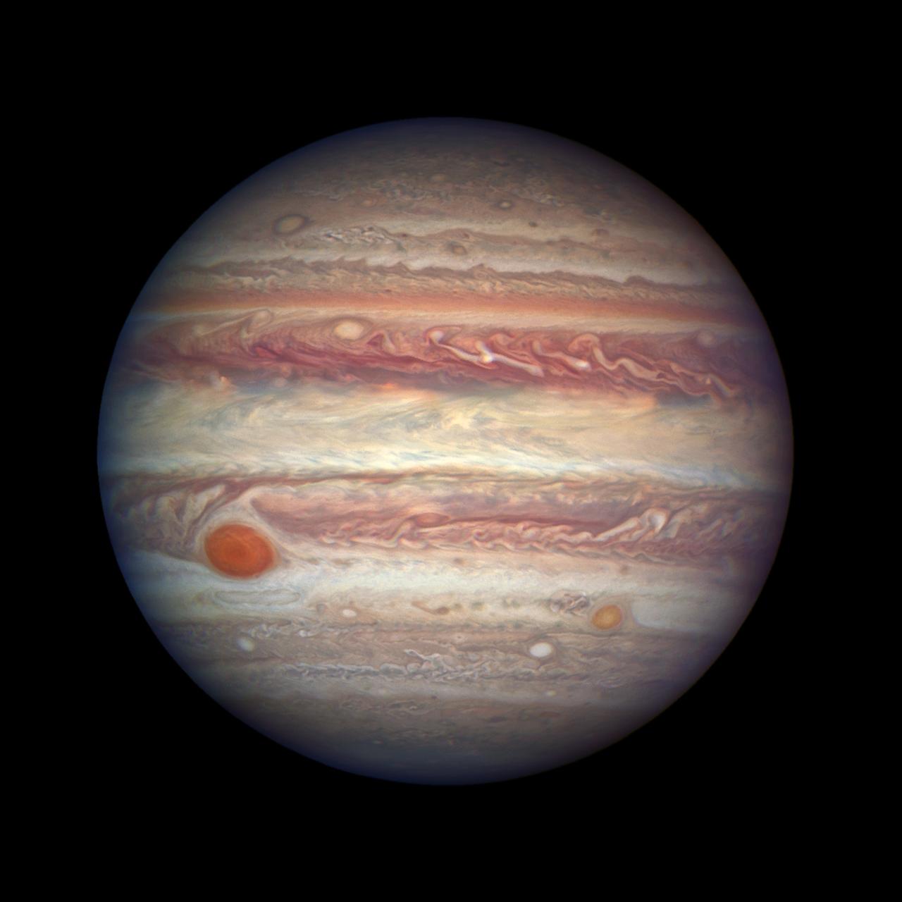 木星大红斑的特写图像