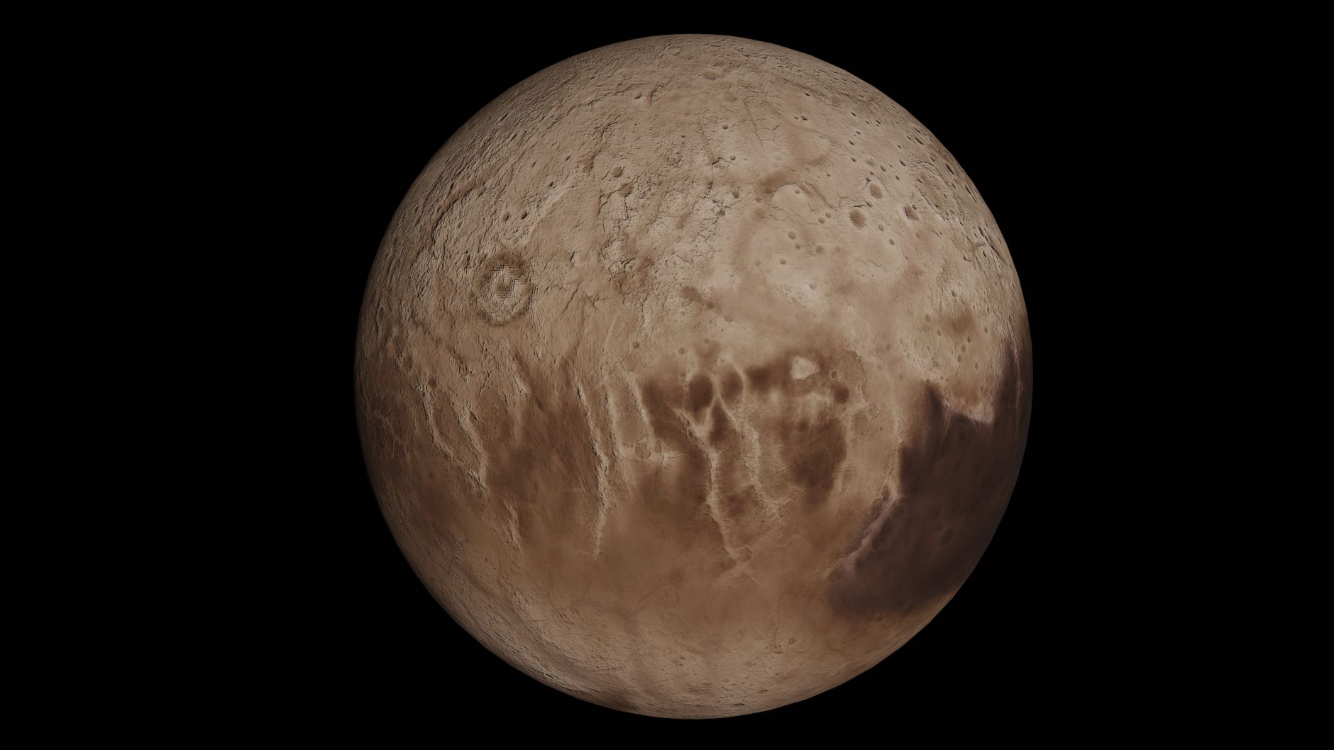 冥王星表面巨大的心形亮区