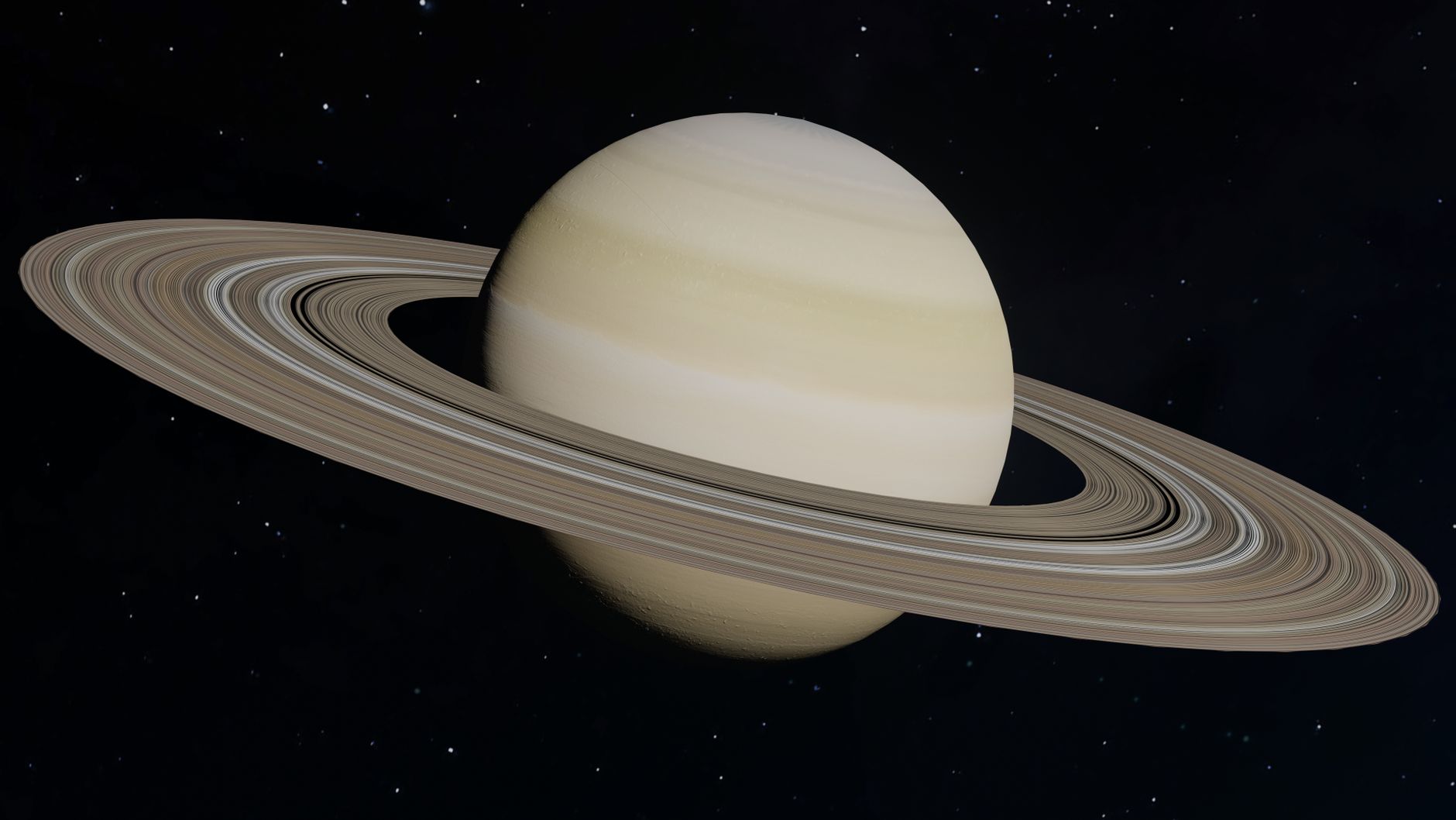 土星漂浮在水面上的艺术想象图